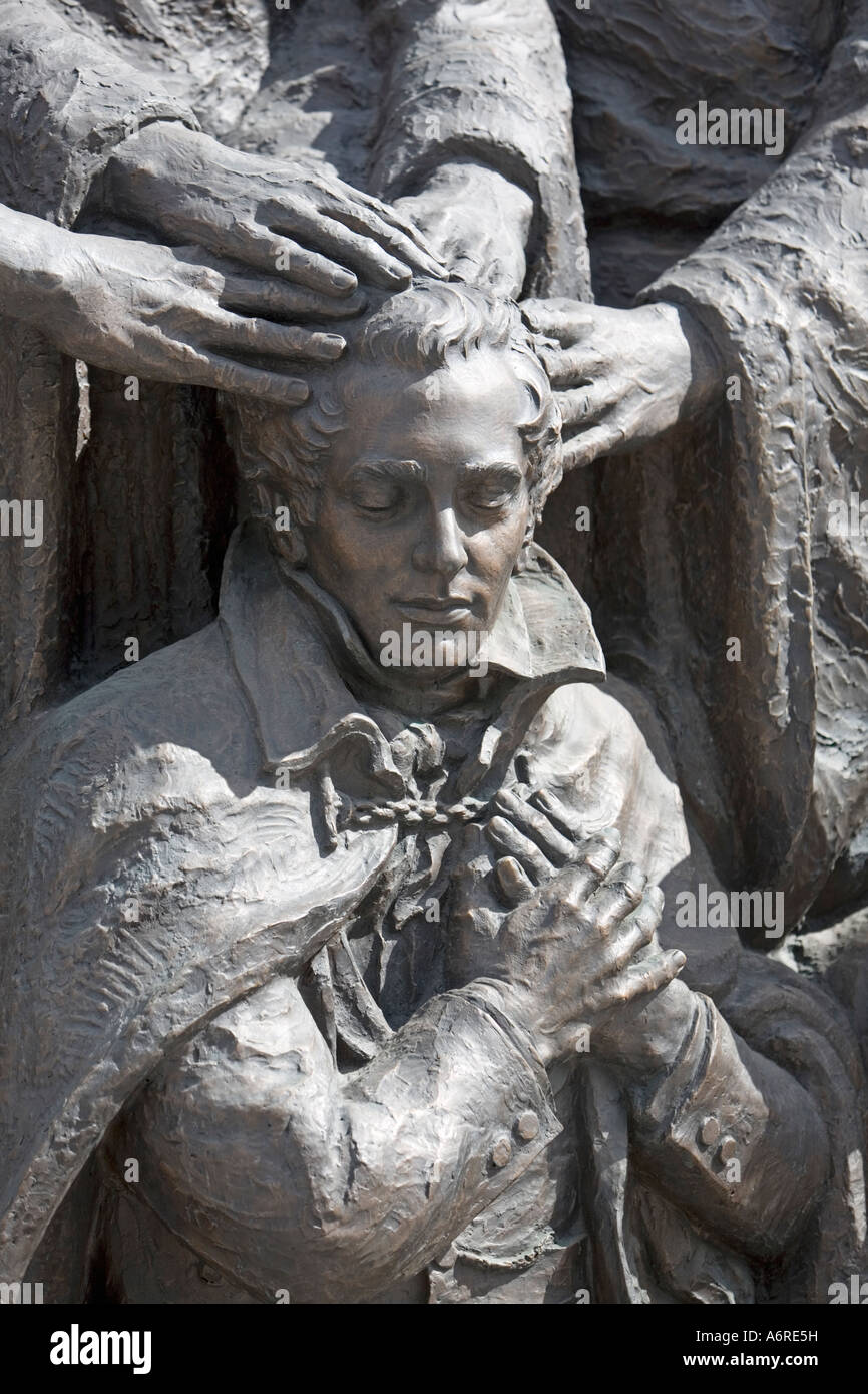 Laying on of Hands on Joseph Smith by priesthood authority LDS Mormon church Stock Photo