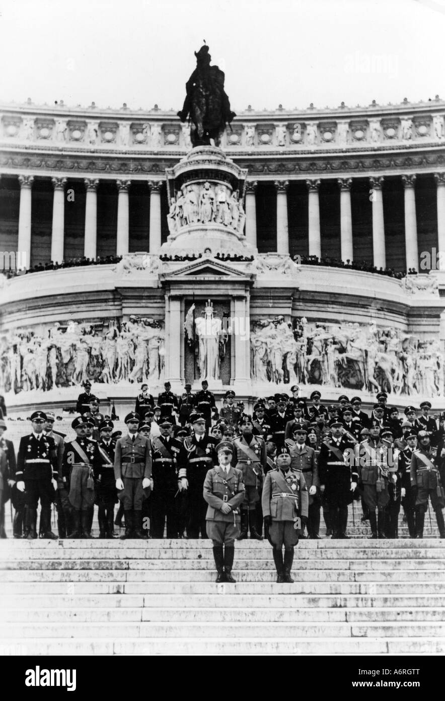 Hitler, Adolf, 20.4.1889 - 30.4.1945, German politician (NSDAP), chancellor 30.1.1933 - 30.4.1945, visit to Italy 3.5.1938 - 9.5 Stock Photo