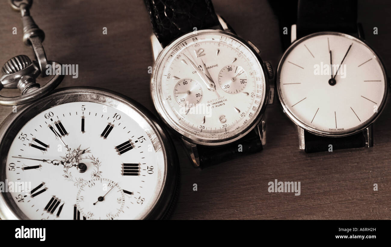 three clocks symbol for generation Stock Photo - Alamy