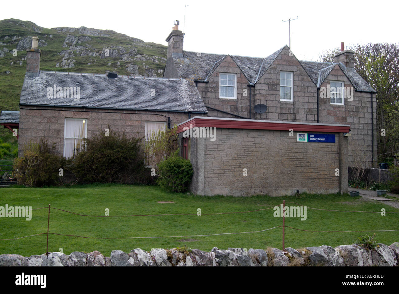 Iona school Scotland Argyll and Bute Travel Scotland Island Isle Isle of Mull Inner Hebrides Stock Photo