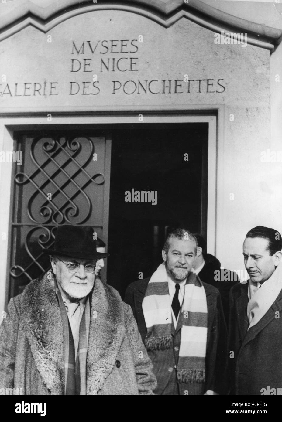 "Matisse, Henri, 31.12.1869 - 3.11.1954, French painter and sculptor, portrait, opening of a exebition of his works, "Galerie d Stock Photo