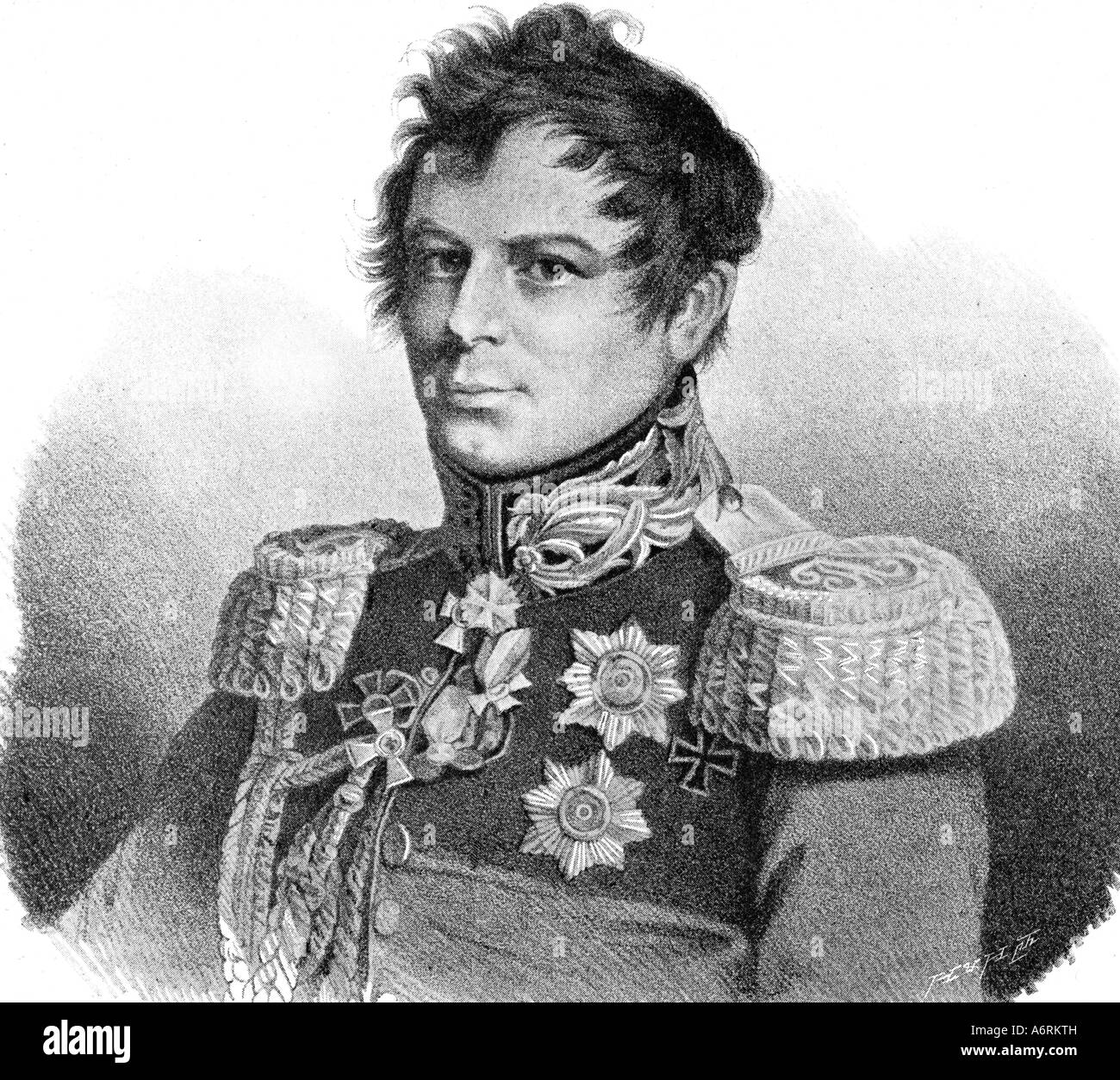 Diebitsch-Zabalkansky, Ivan Ivanovich, 13.5.1785 - 10.6.1831, Russian General, portrait, engraving, early 19th century, German, Stock Photo