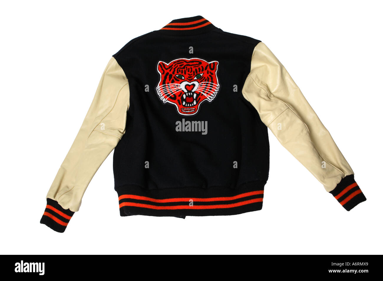 Lettermens jacket with tiger on back Stock Photo