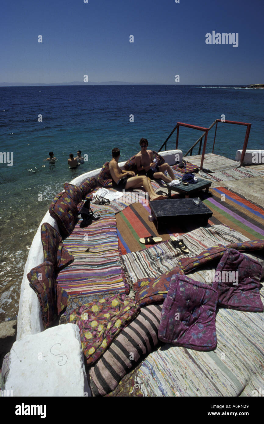 Africa, Egypt, Sinai, Dahab. The village on the Red Sea cafe