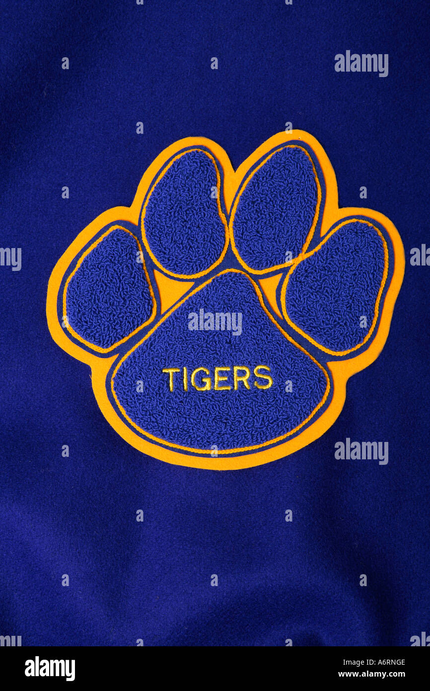 School Jacket with tiger paw patch. Stock Photo
