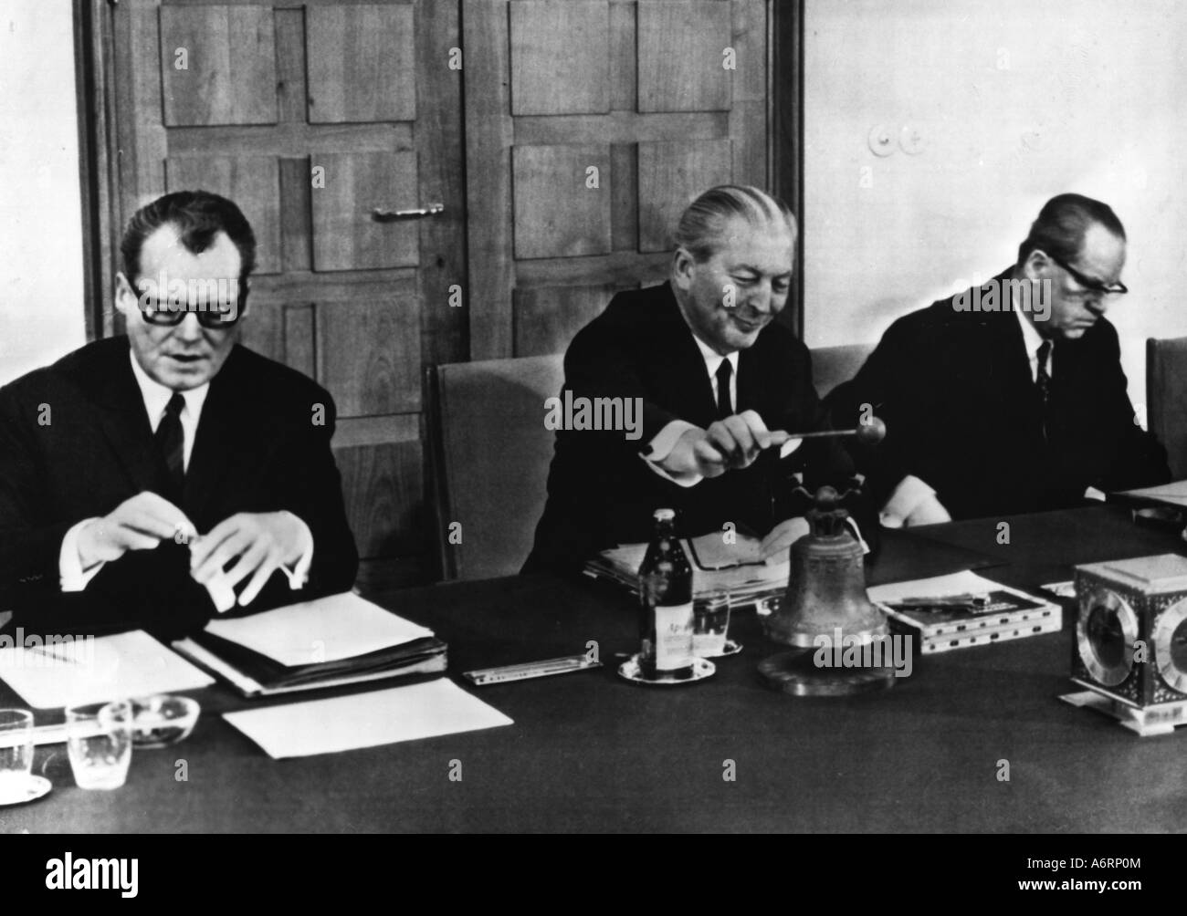 Kiesinger, Kurt Georg, 6.4. 1904 - 9.3.1988, German politician (CDU), Chancellor 1.12.1966 - 21.10.1969, first meeting of his ca Stock Photo