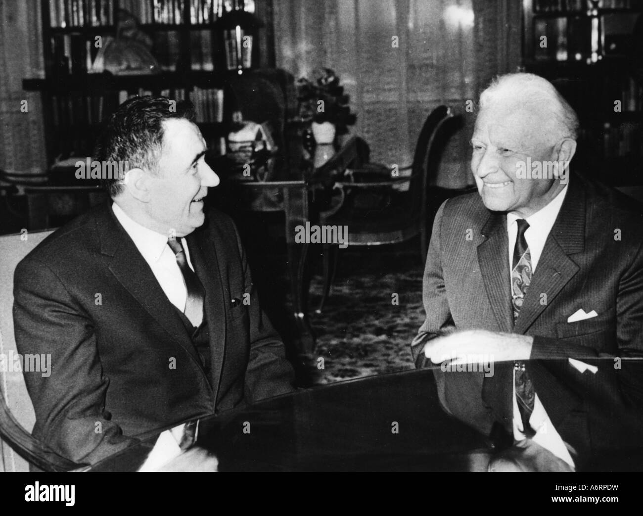 Svoboda, Ludvik, 25.11.1895 - 20.9.1979, Czech politician, President of CSSR 30.3.1968 - 28.5.1975, with Soviet Foreign Minister Stock Photo