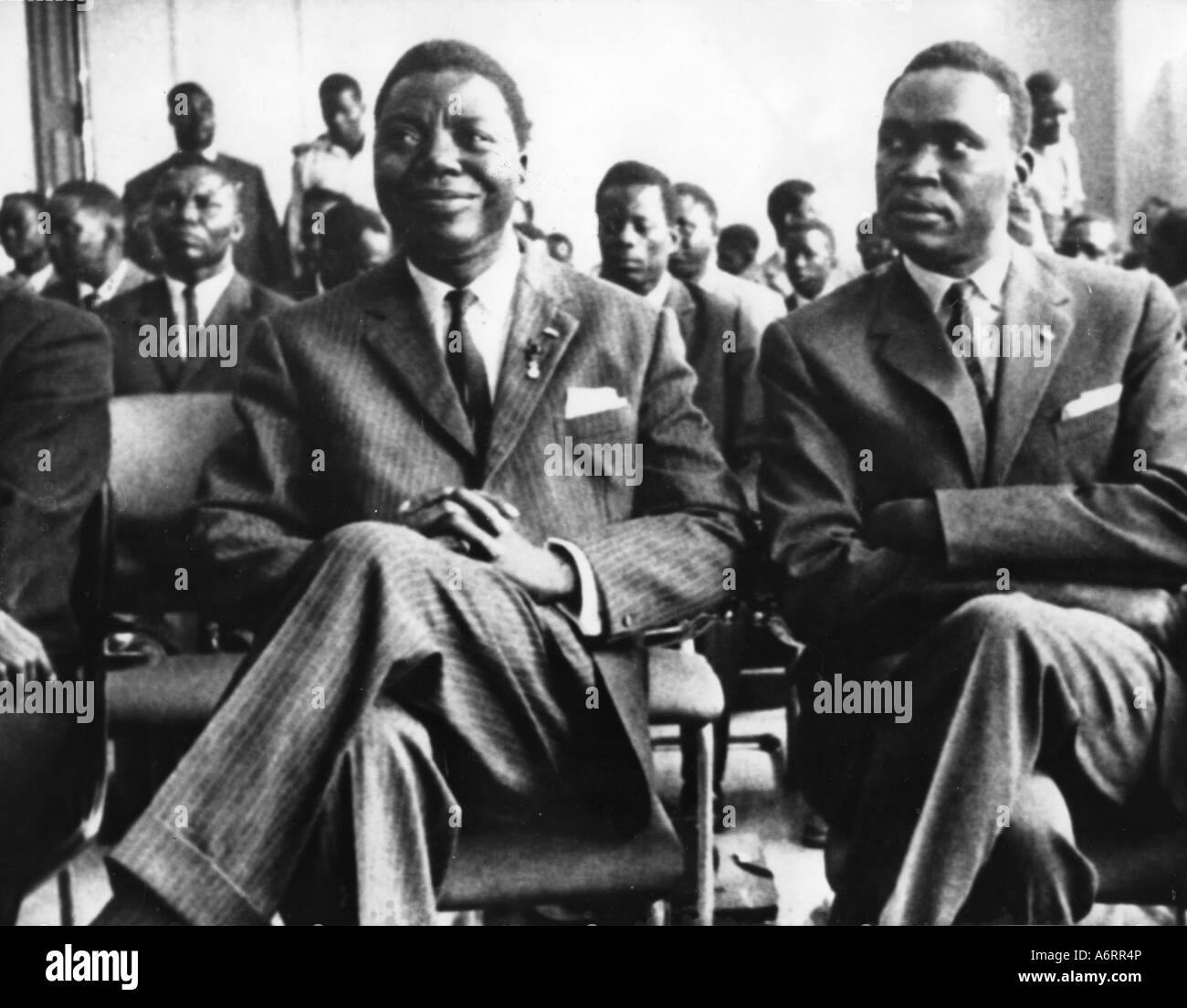 Tshombe, Moise Kapenda, 10.11.1919 - 29.6.1969, Congolese politician, President of Katanga Province 1960 - 1961, with his Foreig Stock Photo