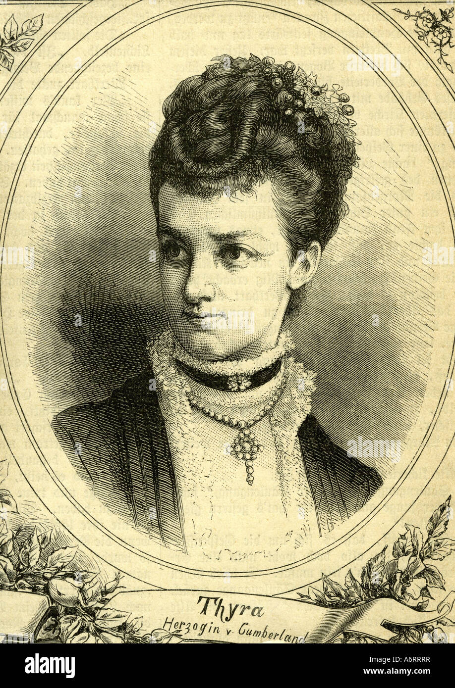 Thyra, 29.9.1853 - 26.2.1933, Duchess of Cumberland and Teviotdale 1878 - 1919, portrait, engraving, 19th century, Glücksburg, P Stock Photo