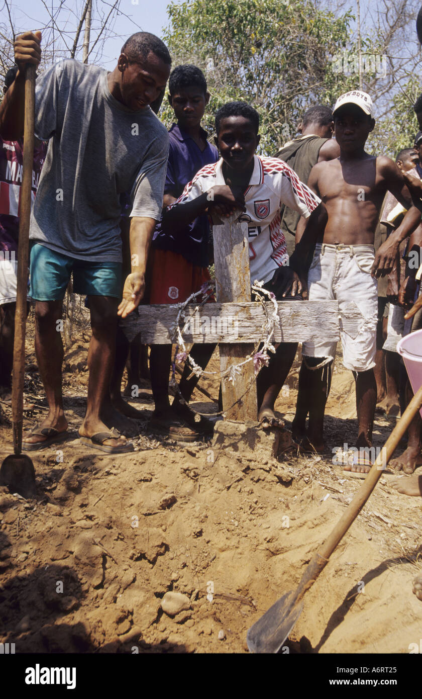 Africa, Madagascar, Belu sur Tsiribihina. Famadihana is a festivity to renew the shrouds. Stock Photo