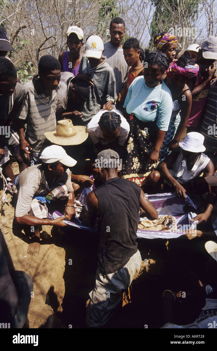 Africa, Madagascar, Belu sur Tsiribihina. Famadihana is a festivity to renew the shrouds. Stock Photo