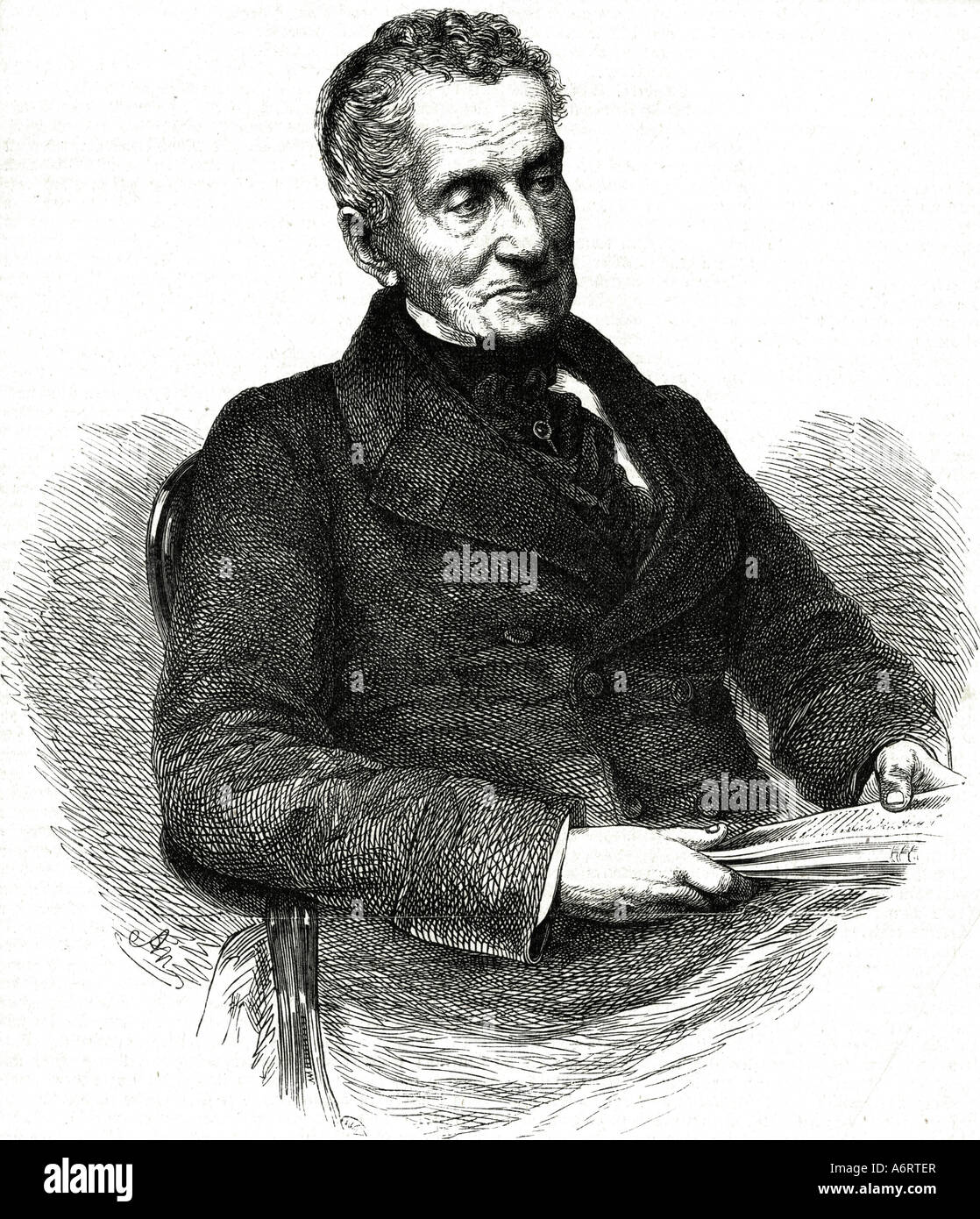 Metternich, Klemens Wenzel Prince of, 15.5.1773 - 11.6.1859, Austrian politician, portrait, engraving by Adolf Neumann (1825 - 1 Stock Photo