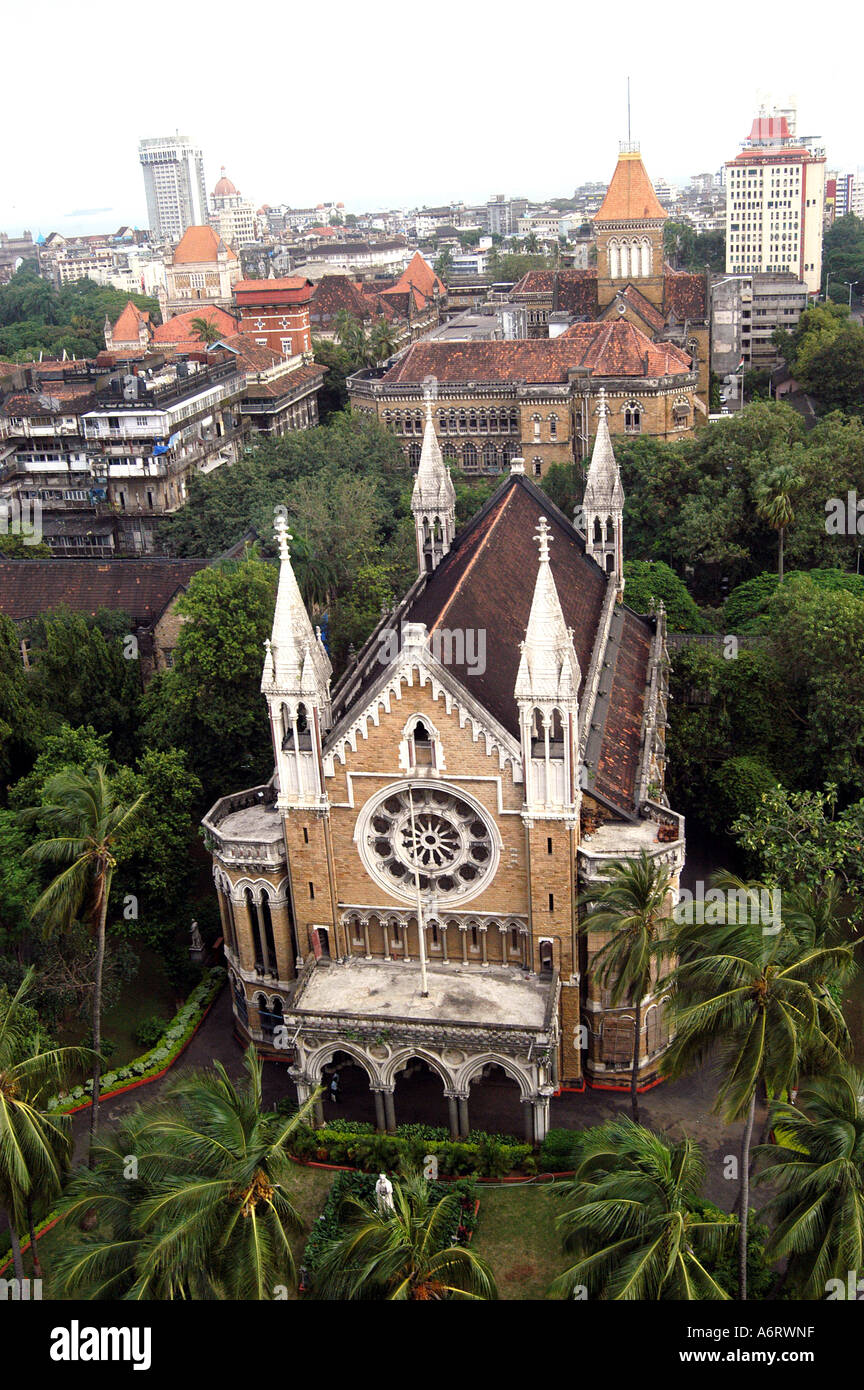 Aerial view of Convocation Hall of Mumbai University in Bombay now Mumbai Maharashtra India Stock Photo