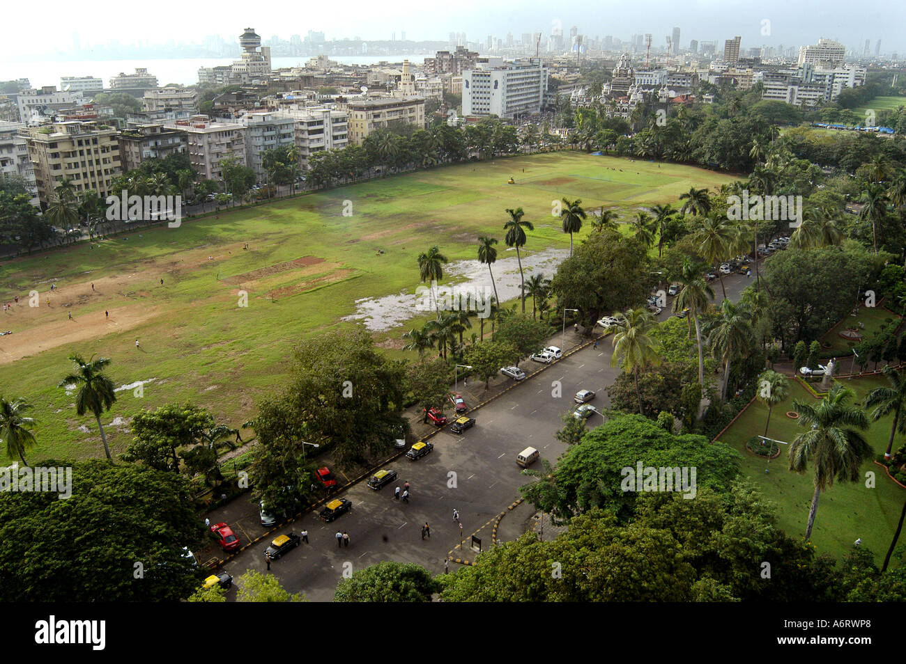 ASB77298 Aerial view of cricket and football playing field Oval maidan in Bombay now Mumbai Maharashtra India Stock Photo