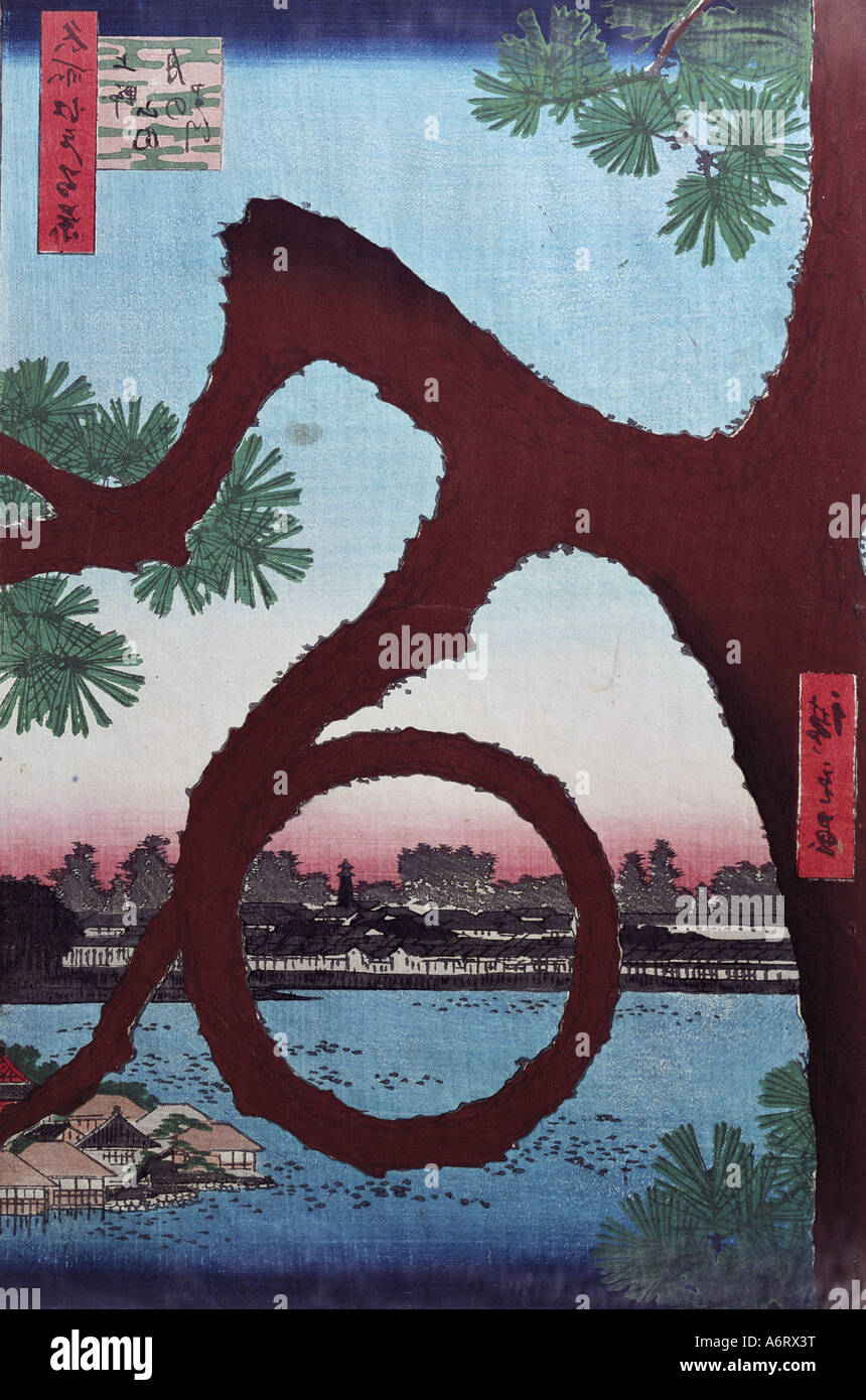 吉田遠志による浮世絵「Pine Tree」