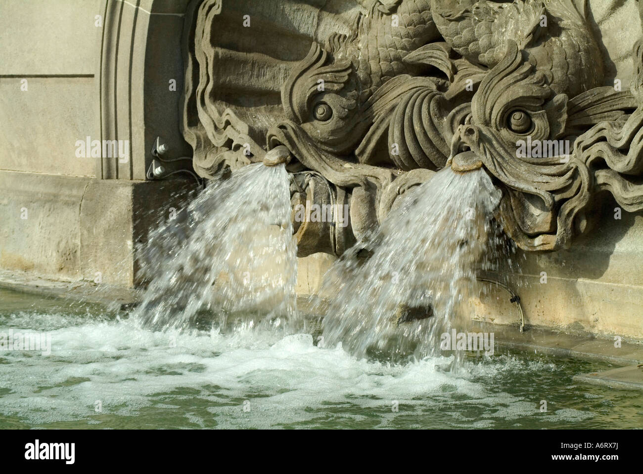 fountain in park detail barcelona spain Stock Photo