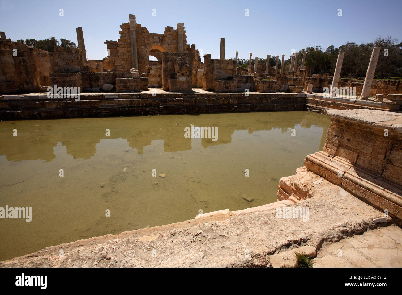 The Hadrianic Baths at Leptis Magna, Libya. Picture shows the swimming