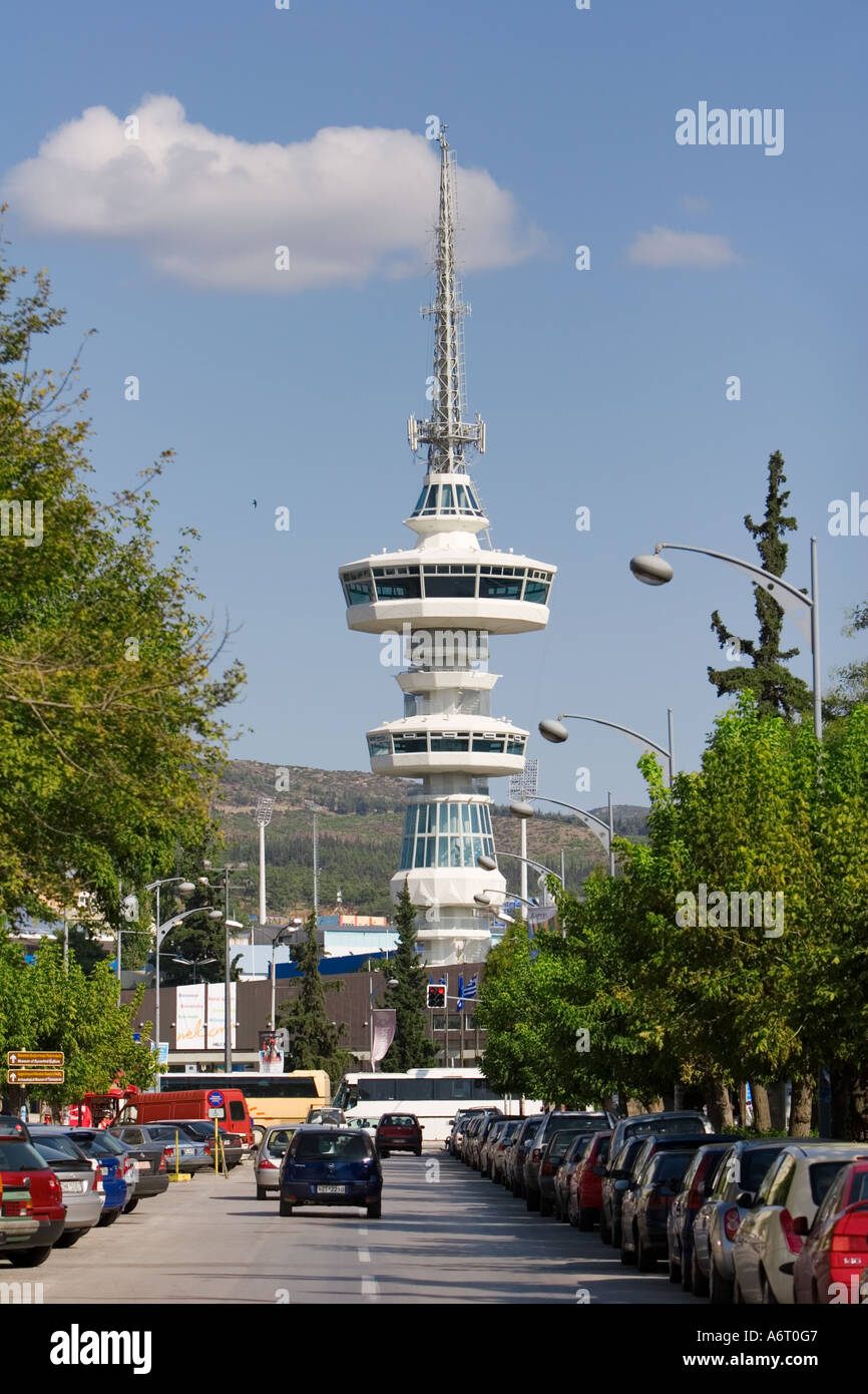 Thessaloniki Radio Tower view from the sea Greece. Europe Stock Photo -  Alamy