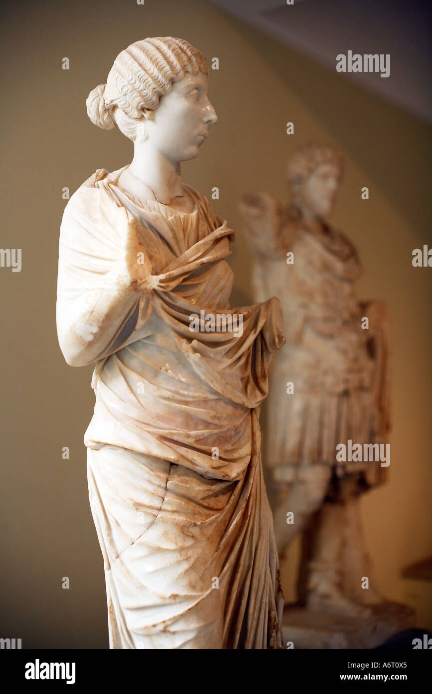 Roman sculpture at Leptis Magna museum in Libya Stock Photo