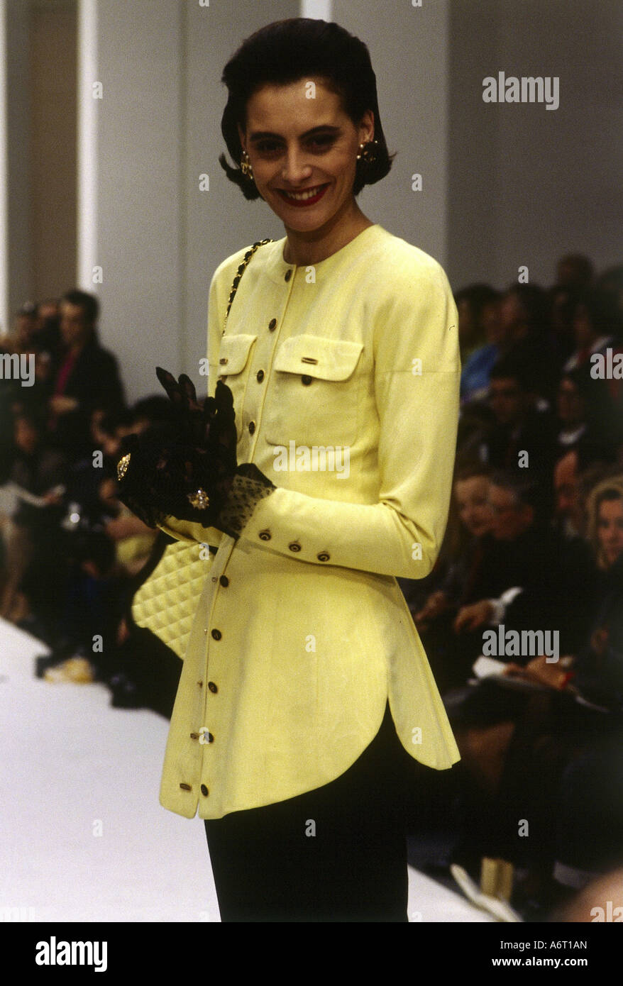 fashion, 1980s, mannequin, wearing blouse, half length, catwalk, spring  summer, Haute-Couture by Chanel, Paris, 1988, 80s Stock Photo - Alamy