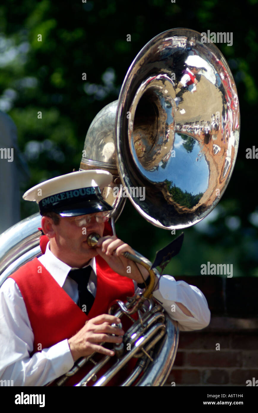 man playing tuba Stock Photo Alamy