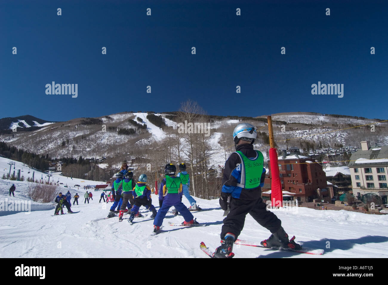 Childrens Ski School Beaver Creek Colorado Stock Photo Alamy