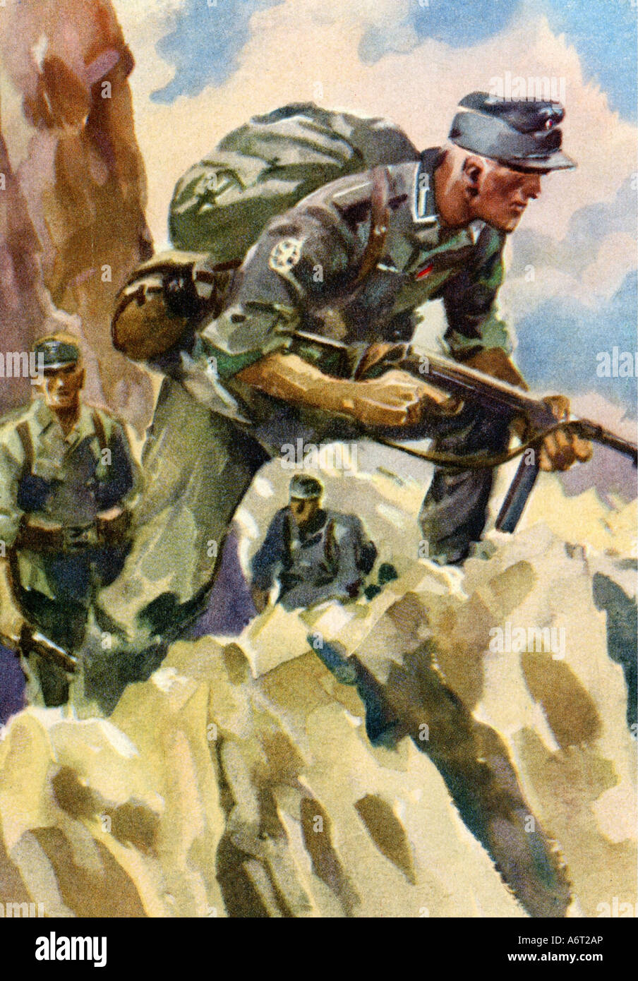 Postcard circa 1941 nco infantry mountain troops german soldier