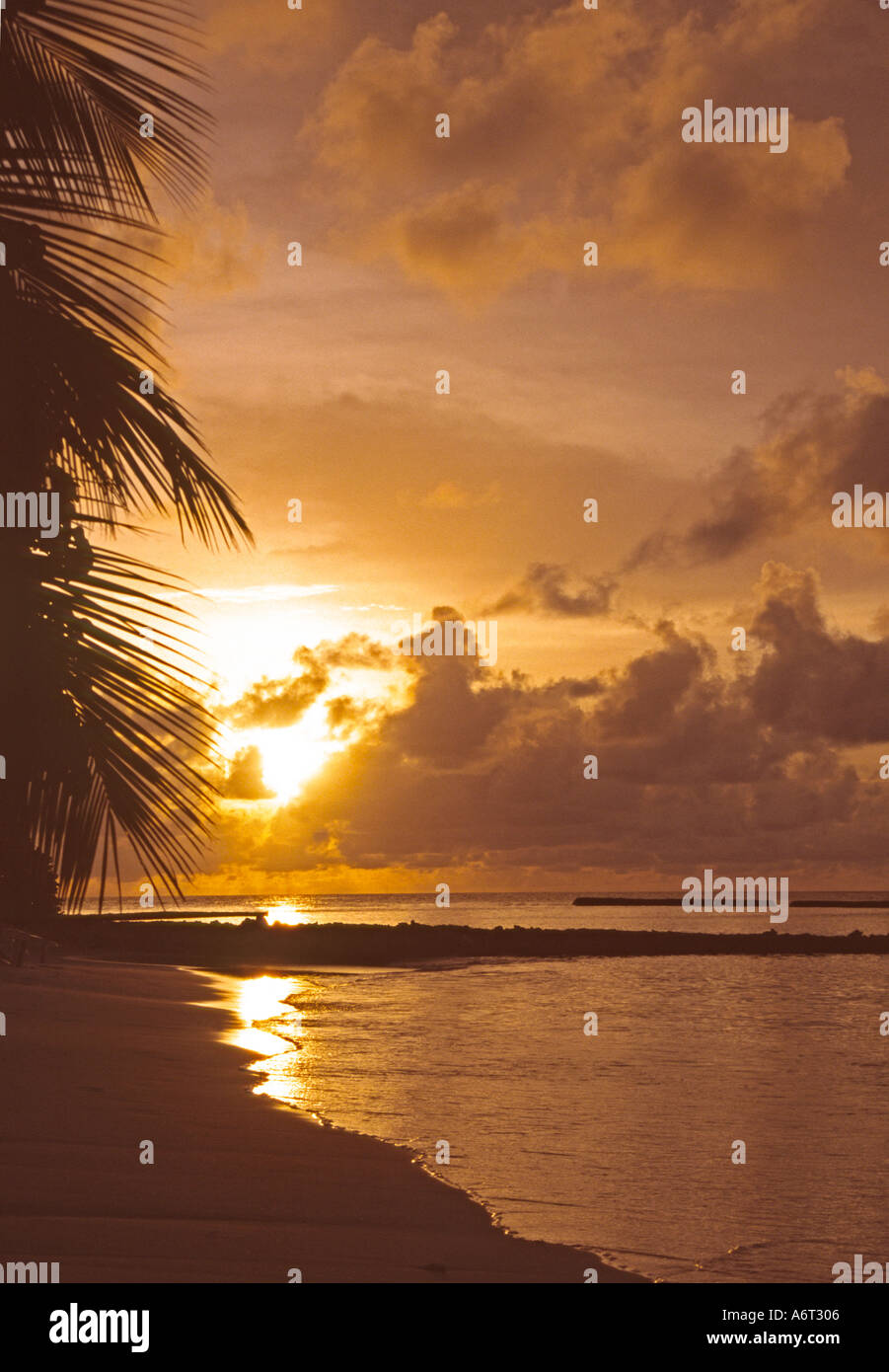 Beach Sunset Maldives Stock Photo - Alamy