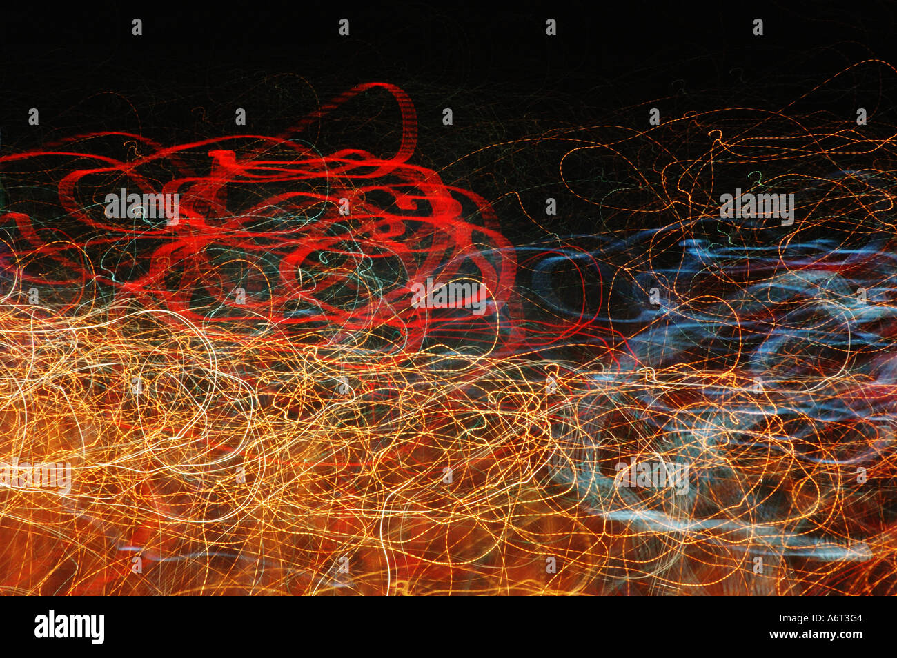 surreal light trails Stock Photo