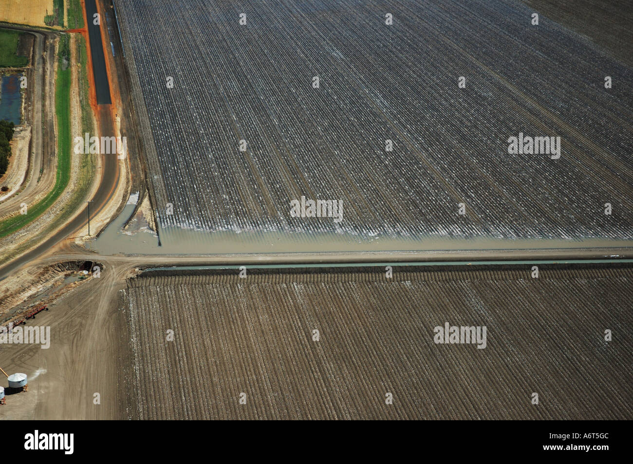 Aerial view of irrigation fields Emerald Central Queensland Australia