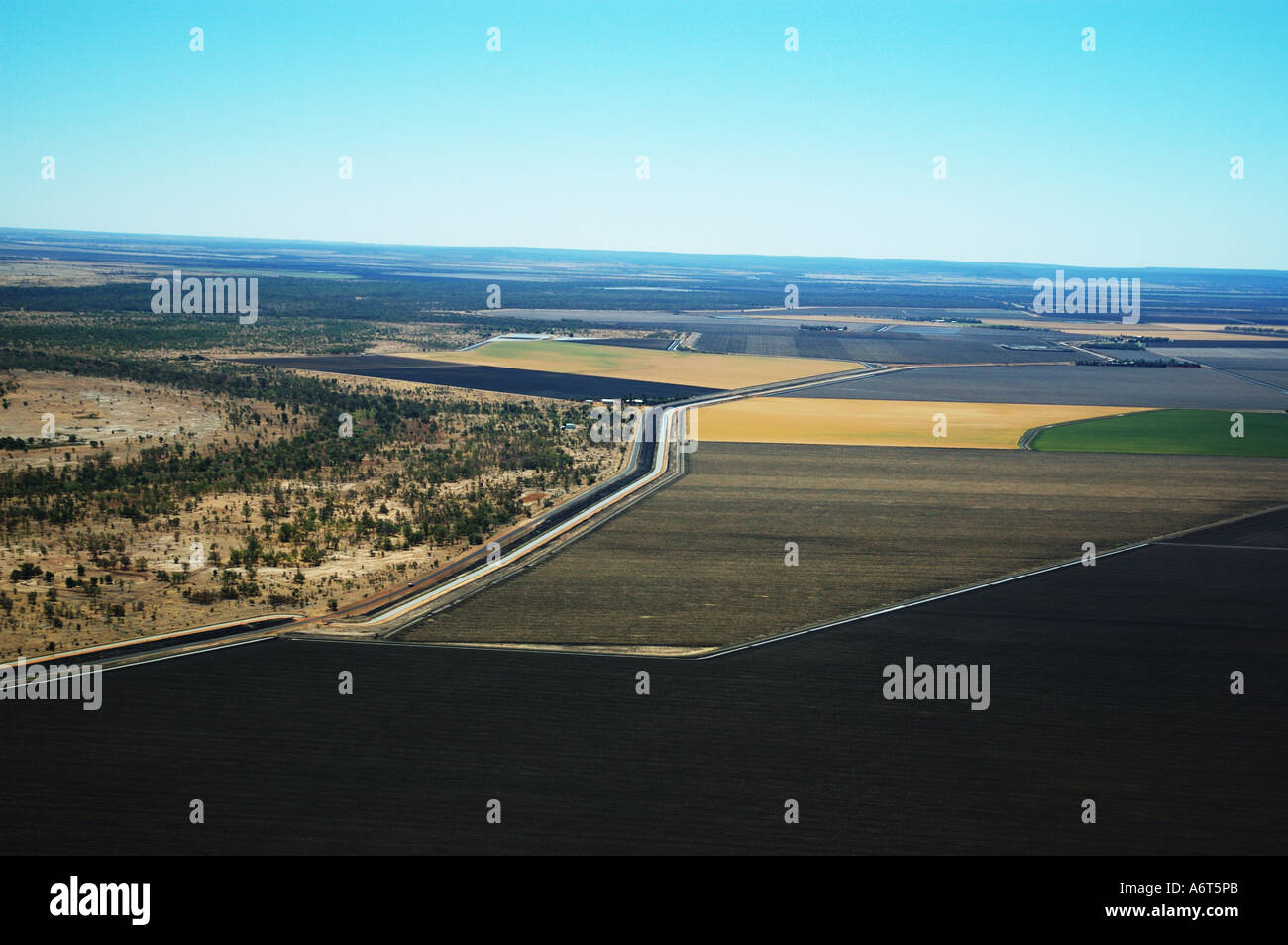 irrigated fields Central Queensland Stock Photo