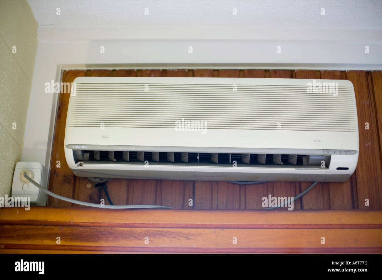 Air conditioning unit in a hotel bedroom on Fiji Stock Photo Alamy