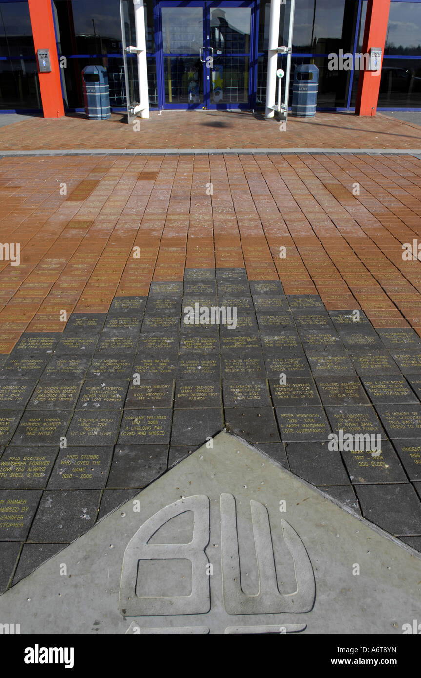 Memorial Floor Ground Concrete Logo Bolton Wanderers England English Colour Color Football Club Premier League Premiership Bwfc Stock Photo Alamy