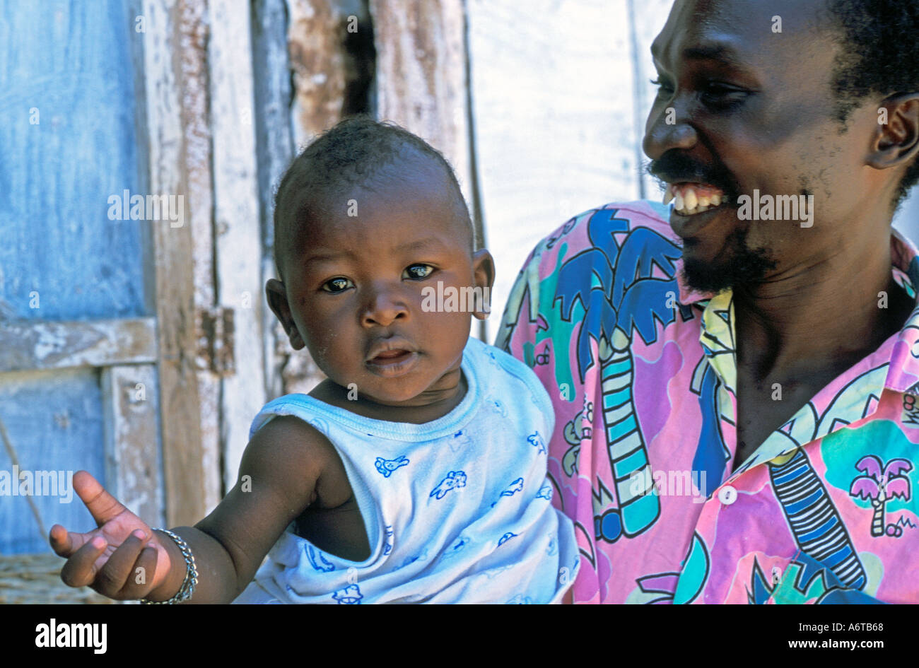 AFRICA KENYA Malindi Kenyan baby boy with father in Malindi market