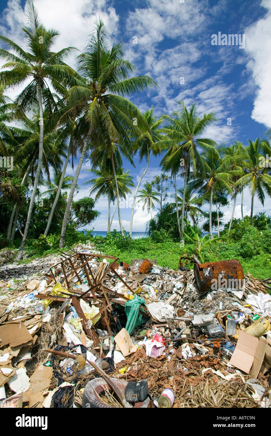 Rubbish on funafuti, Tuvalu Stock Photo