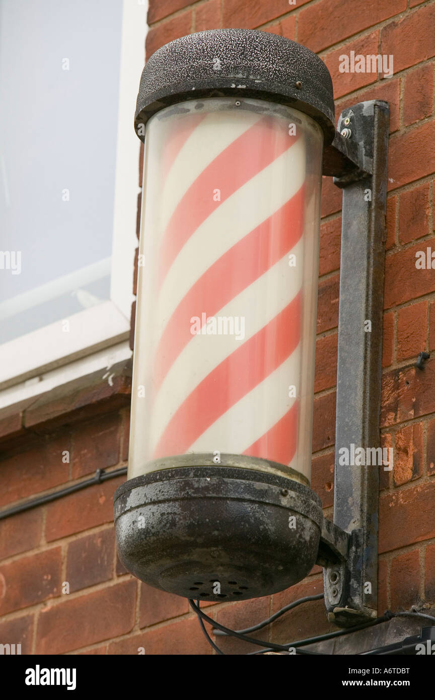 A barbers shop sign in loughborough, Leicestershire, UK Stock Photo Alamy