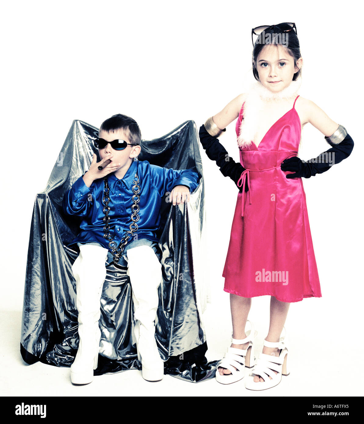 Glamorous kids with attitude Stock Photo