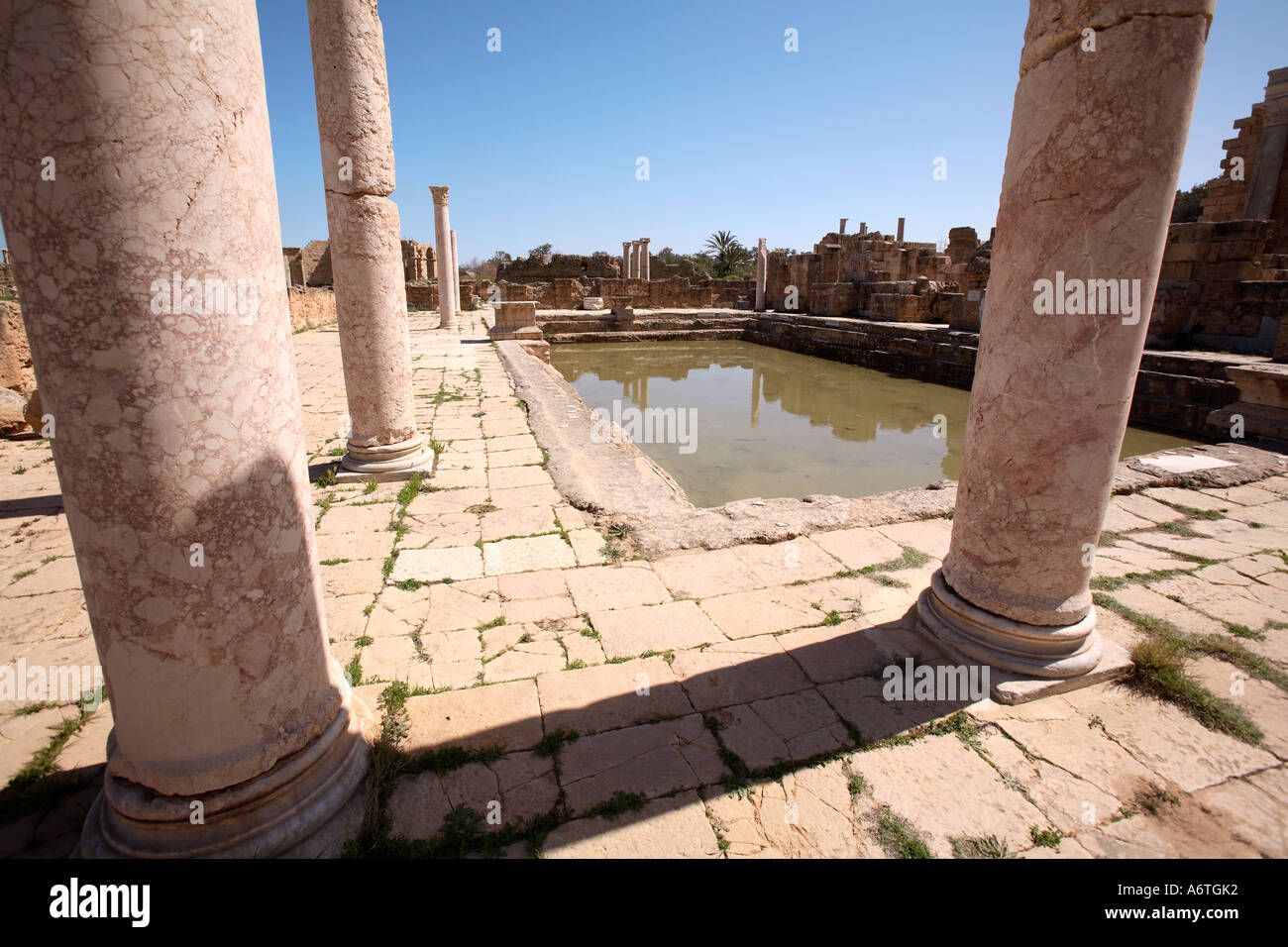 The Hadrianic Baths at Leptis Magna, Libya. Picture shows the swimming