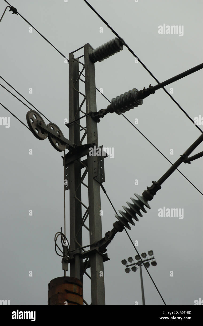 rail power line central queensland Stock Photo Alamy