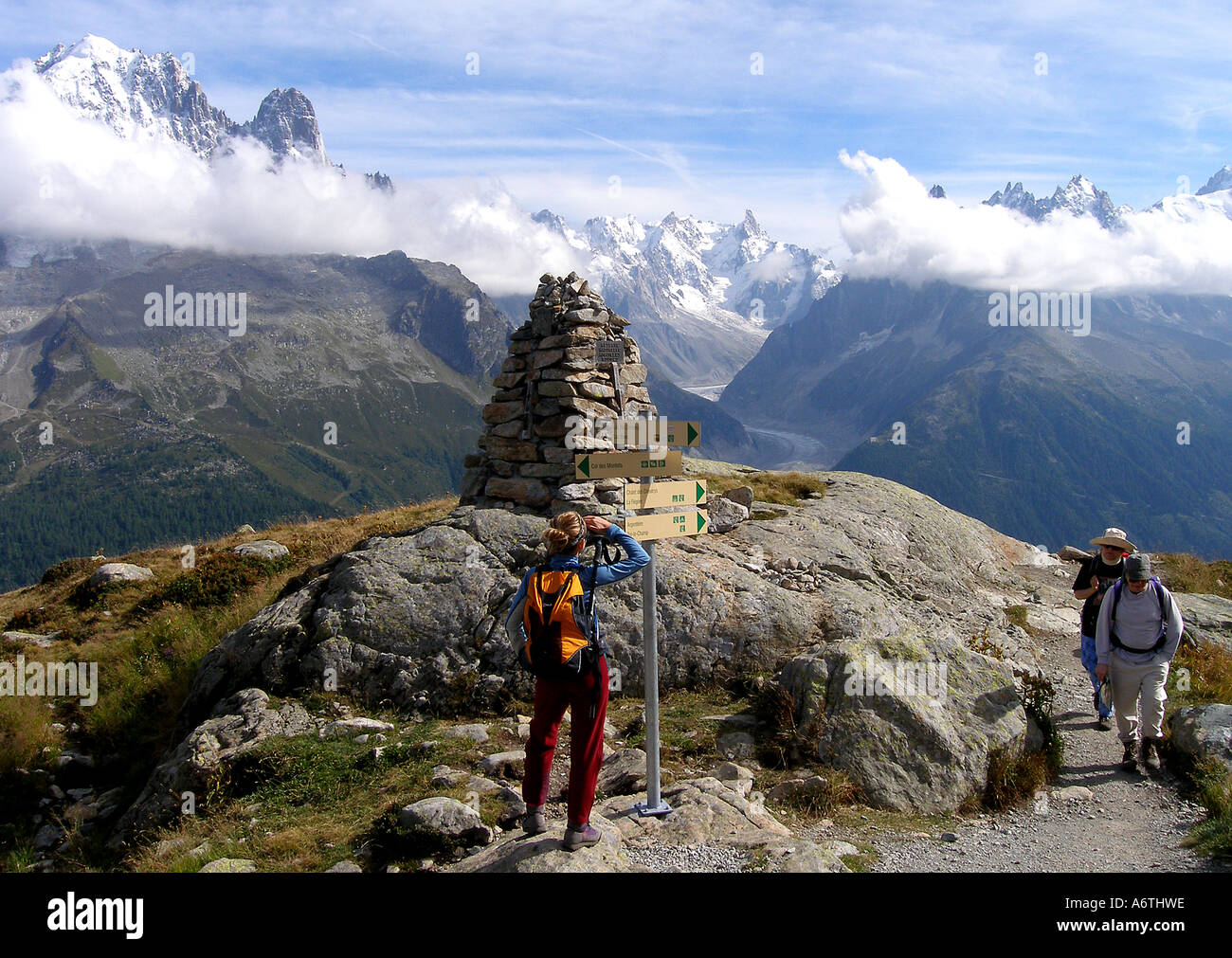 Viewpoint of Mont Blanc massif French Alps Stock Photo - Alamy