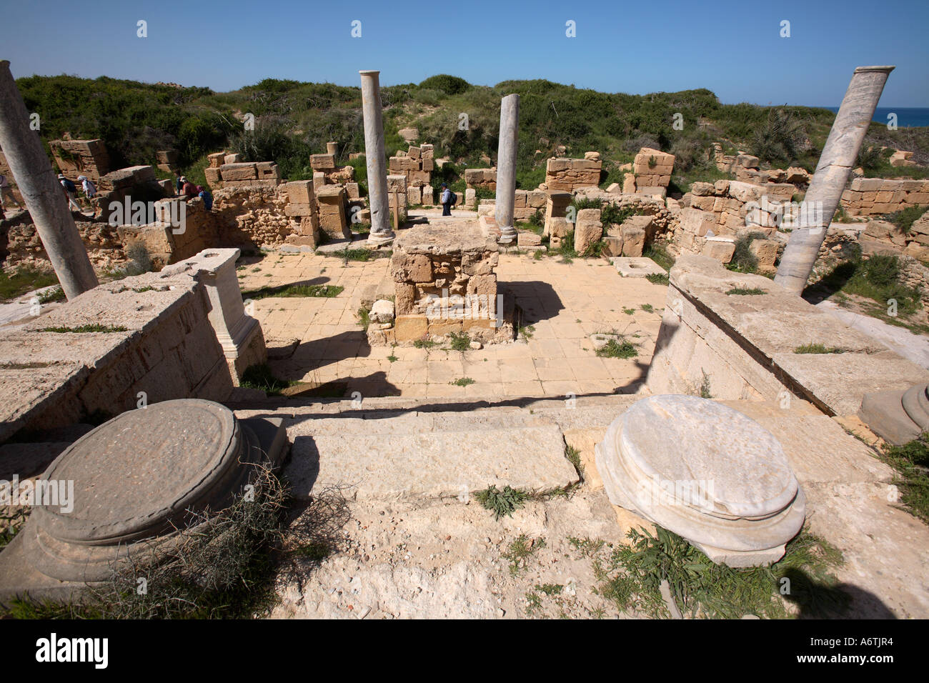 The Temple of Serapis at Leptis Magna in Libya. Stock Photo
