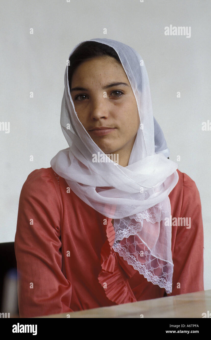 Afghanistan, Kabul, A young Afghani woman in a  private clinic run by a non-profit agency in Kabul Stock Photo