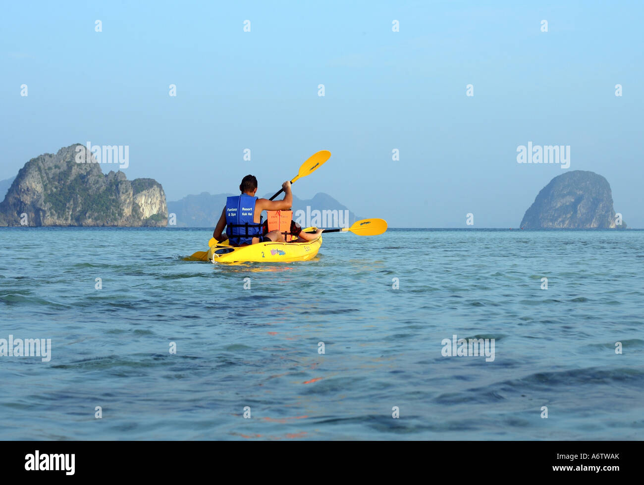 Kayak tour next to the island of Koh Ngai (Koh Hai) - Andaman Sea, Thailand, Asia Stock Photo