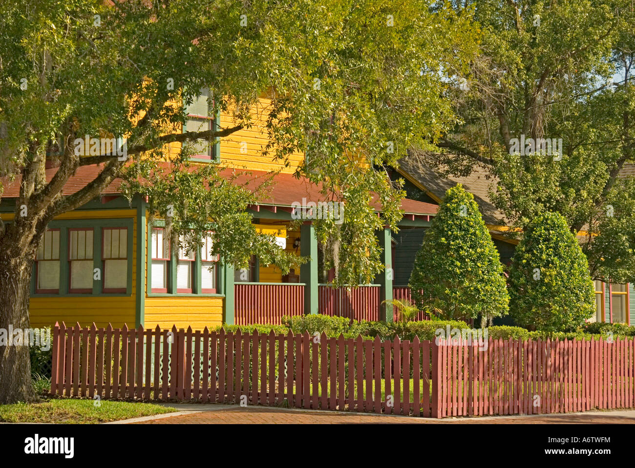 Orlando Florida Thornton Park bright colorful home Stock Photo Alamy