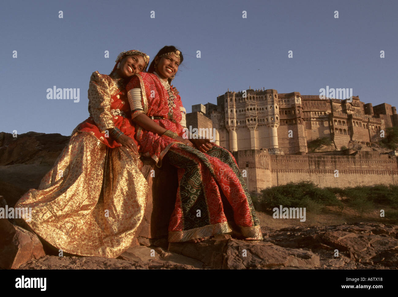 Jodhpur fort mehrangarh in rajasthan india women hi-res stock ...