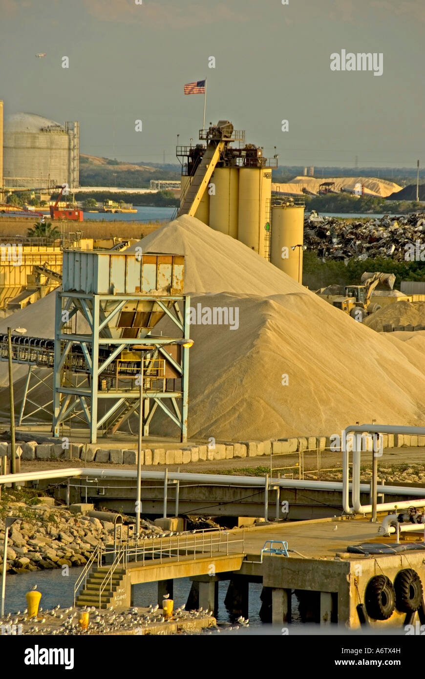 Tampa Bay Florida  Port of Tampa sand loading area open space text space copy space type space Stock Photo