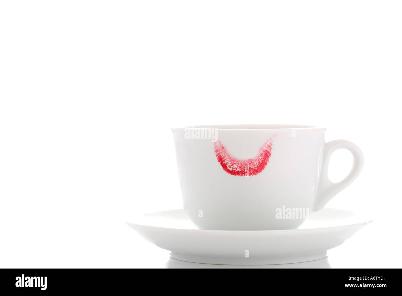 Lipstick Mark on a Cup Stock Photo