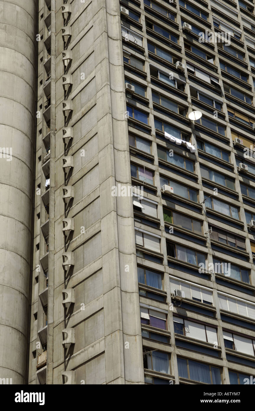 Beograd, Genex Tower, row of balconies Stock Photo