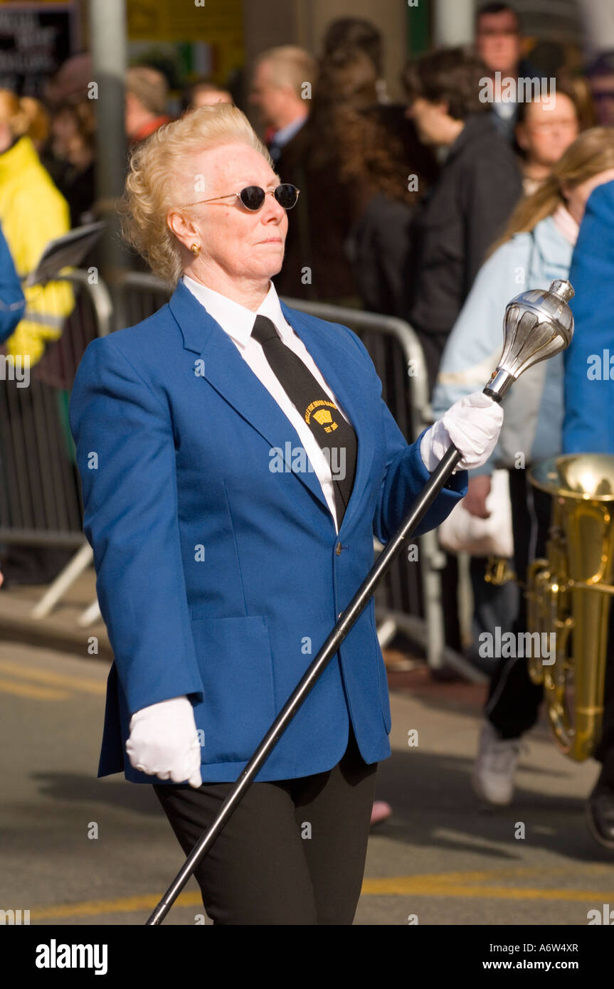 Drum Major marching Stock Photo Alamy