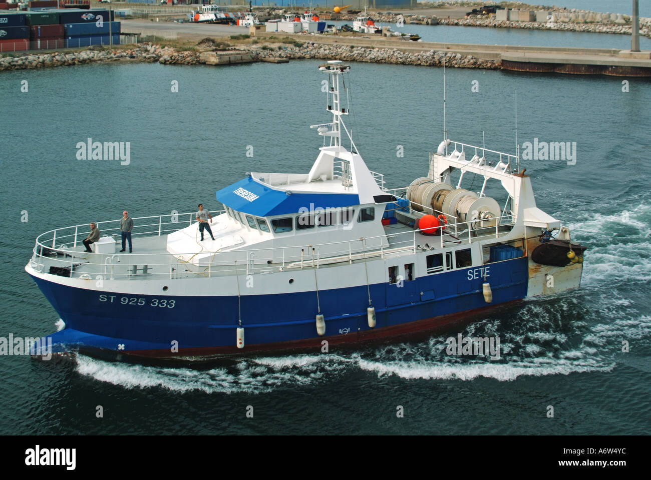 Sete port large fishing boat returning to harbour Stock Photo - Alamy